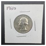 1961-d Washington Quarter
