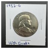 1952-d Franklin Silver Half Dollar