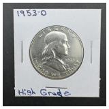 1953-d Franklin Silver Half Dollar