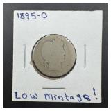 1895-o Barber Silver Quarter