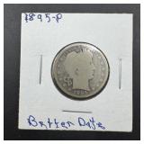 1895p Barber Silver Quarter