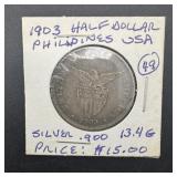 1903 50 Centavos, .900 Silver