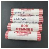 (4 Times) 2009 P&d Bu Presidential Penny Rolls