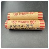 (2 Times) 2009 P&d Professional Life Penny Rolls