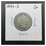 1899-s Barber Silver Quarter