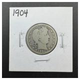 1904 Barber Silver Quarter