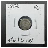 1853 Three Cent Silver