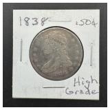 1838 Capped Bust Half Dollar