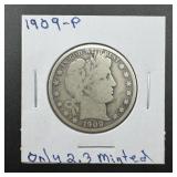 1909 Barber Silver Half Dollar