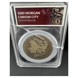 1889-carson City Morgan Silver Dollar
