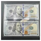 (2) Consecutive 2009 $100 Bills