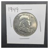 1949 Franklin Silver Half Dollar Dollar