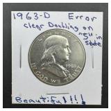 1963-d Franklin Silver Half Dollar