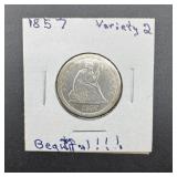 1857-seated Quarter High Grade