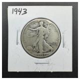 1943-walking Liberty Silver Half Dollar Dollar