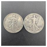 1942 & 1945-walking Liberty Silver Half Dollar Dol