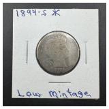 1894-s Barber Silver Quarter