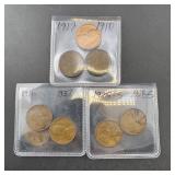 12 Mixed Date Wheat Pennies