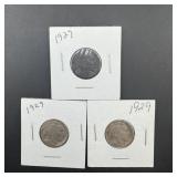 3 Mixed-date Buffalo Nickels