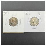Two Proof Jefferson Nickels