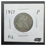 1857 Seated Silver Quarter