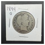 1894-o Barber Silver Half Dollar