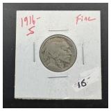 1916-s Buffalo Nickel