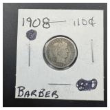 1908 Barber Silver Dime