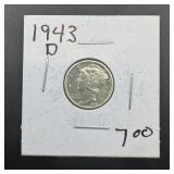 1943-d Uncirculated Mercury Dime