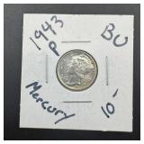 1943-p Uncirculated Mercury Dime
