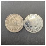 Two 1893 Columbian Commemorative Half Dollars