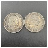 Two 1893 Columbian Commemorative Half Dollars