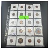 Sheet Of Nice Tone And Some Die Cracked Pennies