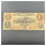 1859 Merchants & Planters Bank (georgia) $1 Note