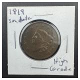 1819 Small Date Large Cent