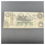 1864 State Bank Of Alabama $5 Note