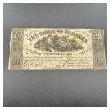 1864 State Of Georgia $20 Note