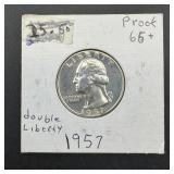 1957 Proof Washington Quarter (double Liberty)