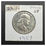 1957 Proof Franklin Half Dollar