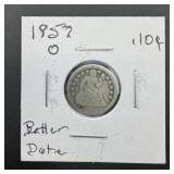1857 Seated Dime