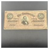 1864 Confederate States $50 Note Richmond