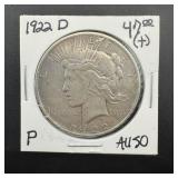 1922-d  Peace Silver Dollar