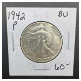 1942-p Walking Liberty Half Dollar, High Grade