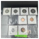 Sheet Of Jefferson Nickels And Lincoln Pennies