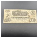 1862 Confederate States $100 Note Richmond