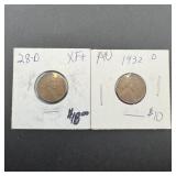 1928-d & 1932-d Wheat Cents