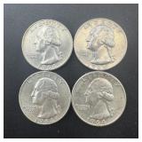 4 Silver Washington Quarters