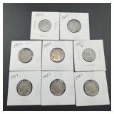 8 Mixed-date Buffalo Nickels