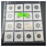 Sheet Of Jefferson Nickels (some Silver)