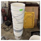 Pile Of Ten 5-gallon Buckets